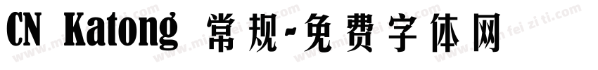 CN Katong 常规字体转换